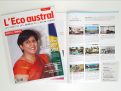 Alena Property en 3ième de couverture de l'Eco Austral, juillet 2016, petites annonces.