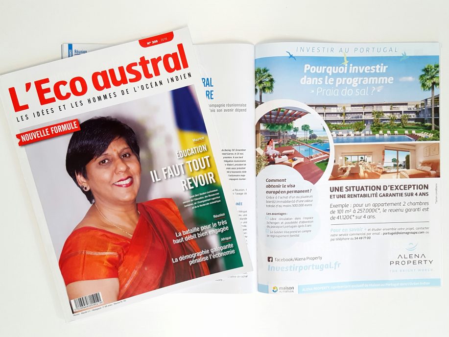 Alena Property dans l'Eco Austral n°309, juillet 2016